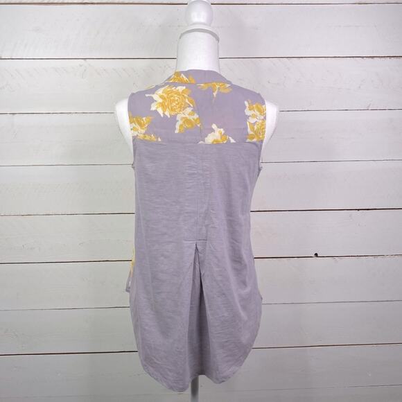 PORRIDGE Anthropologie Silverton Violet Floral Sleeveless Tank Blouse‎ Size XS - Picture 4 of 12
